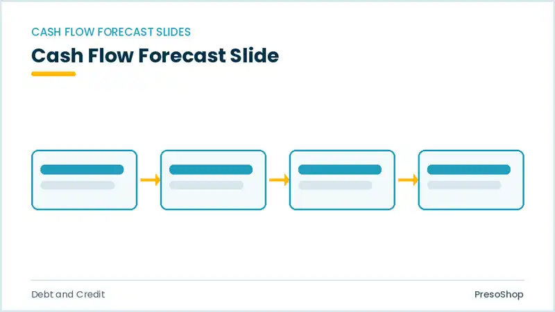 Editable PowerPoint cash flow forecast slide template, built from recolourable native shapes for debt and credit decks