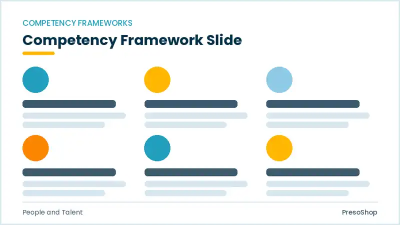 Editable PowerPoint competency framework slide template, built from recolourable native shapes for people and talent decks