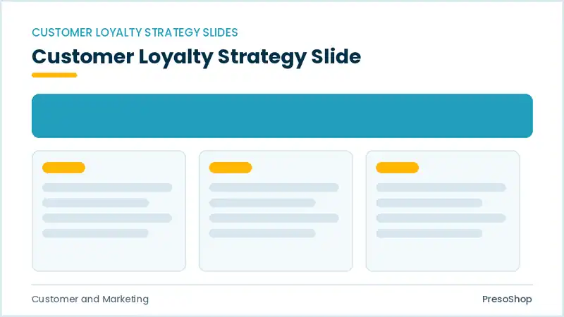 Editable PowerPoint customer loyalty strategy slide template, built from recolourable native shapes for customer and marketing decks