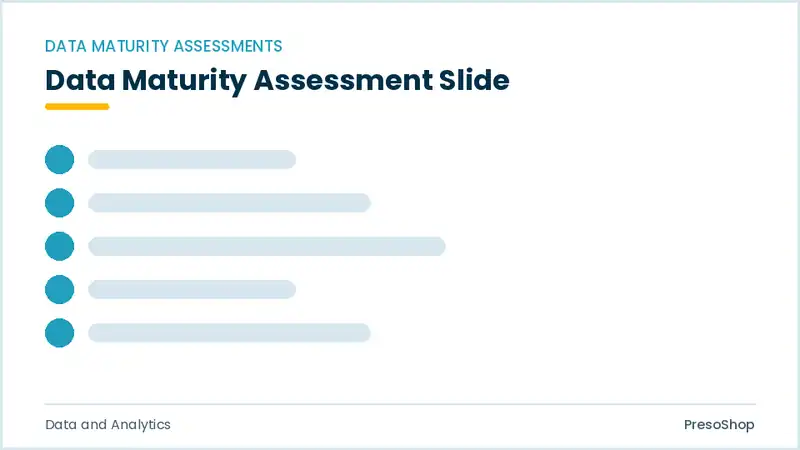 Editable PowerPoint data maturity assessment slide template, built from recolourable native shapes for data and analytics decks