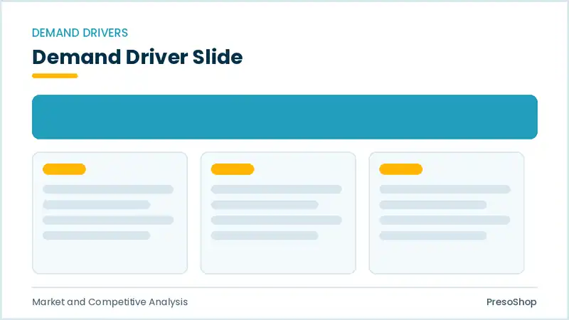 Editable PowerPoint demand driver slide template, built from recolourable native shapes for market and competitive analysis decks