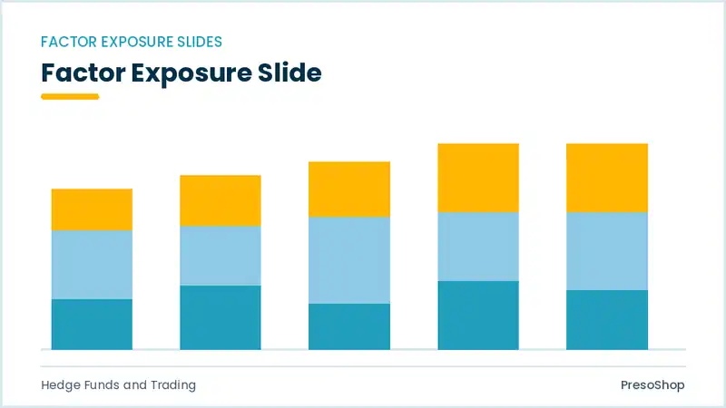 Editable PowerPoint factor exposure slide template, built from recolourable native shapes for hedge funds and trading decks
