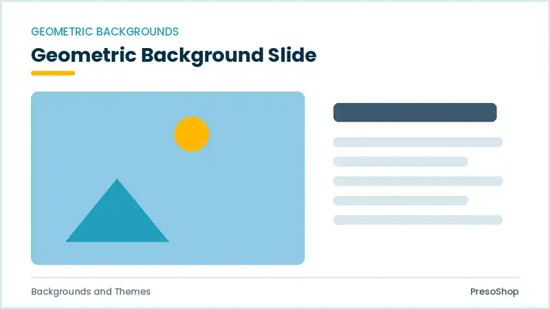 Editable PowerPoint geometric background slide template, built from recolourable native shapes for backgrounds and themes decks