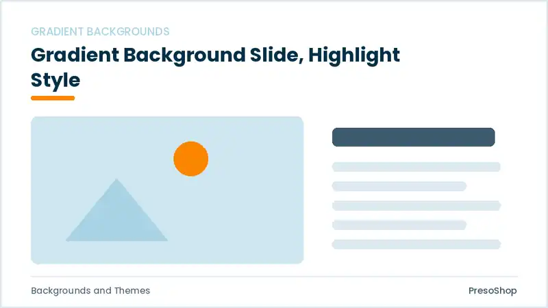 Editable PowerPoint gradient background slide template with an accented takeaway, built from recolourable native shapes for backgrounds and themes decks