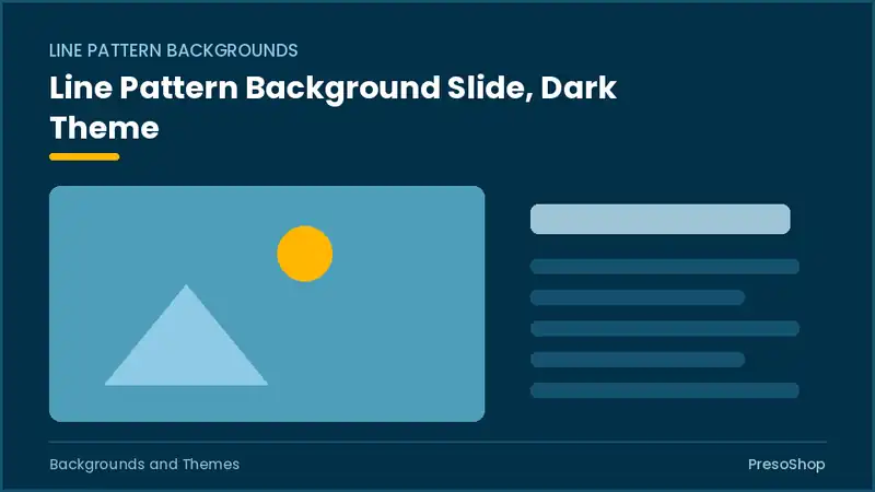 Editable PowerPoint line pattern background slide template in a dark theme, built from recolourable native shapes for backgrounds and themes decks