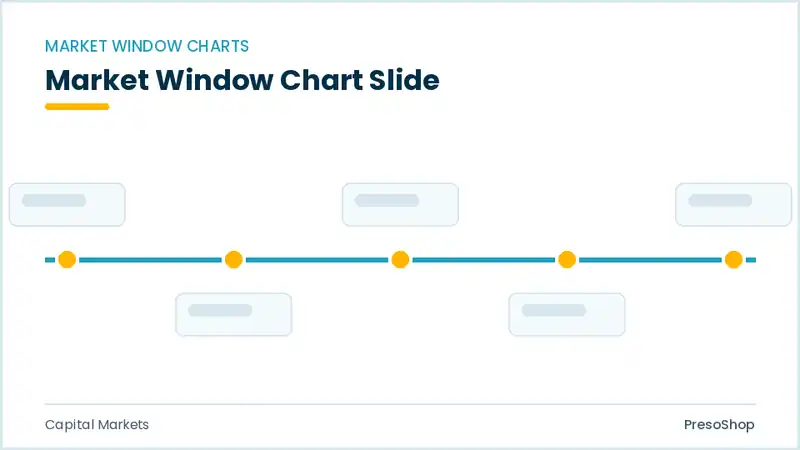 Editable PowerPoint market window chart slide template, built from recolourable native shapes for capital markets decks