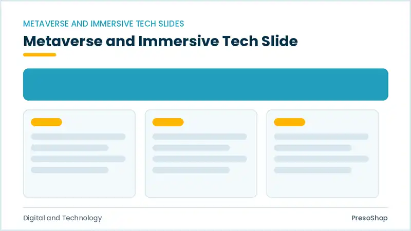 Editable PowerPoint metaverse and immersive tech slide template, built from recolourable native shapes for digital and technology decks