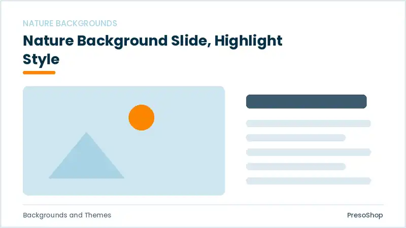 Editable PowerPoint nature background slide template with an accented takeaway, built from recolourable native shapes for backgrounds and themes decks