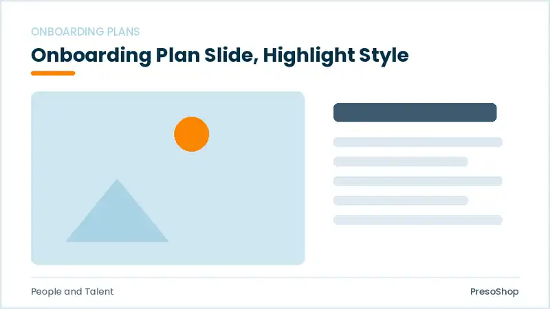 Editable PowerPoint onboarding plan slide template with an accented takeaway, built from recolourable native shapes for people and talent decks