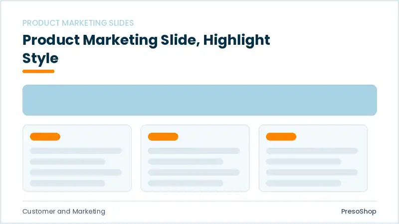 Editable PowerPoint product marketing slide template with an accented takeaway, built from recolourable native shapes for customer and marketing decks