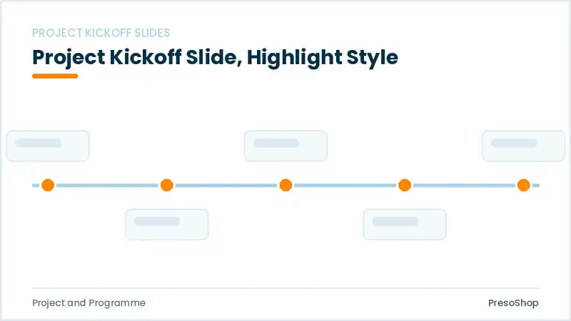 Editable PowerPoint project kickoff slide template with an accented takeaway, built from recolourable native shapes for project and programme decks
