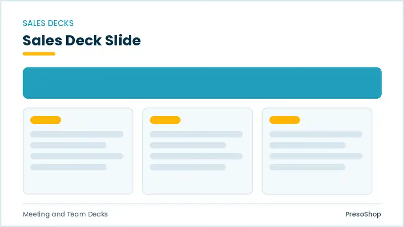 Editable PowerPoint sales deck slide template, built from recolourable native shapes for meeting and team decks decks