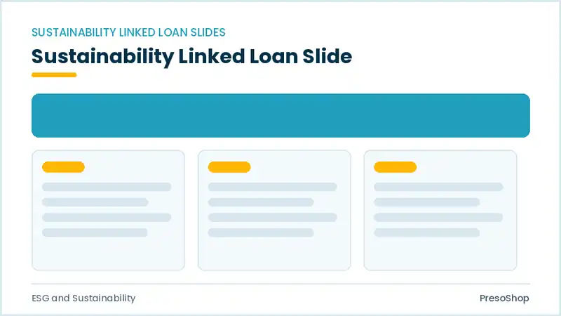 Editable PowerPoint sustainability linked loan slide template, built from recolourable native shapes for esg and sustainability decks